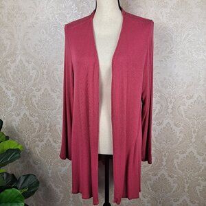 J Jill Size Large Missy Wearever Collection Pink Long Sleeve Cardigan Open Front